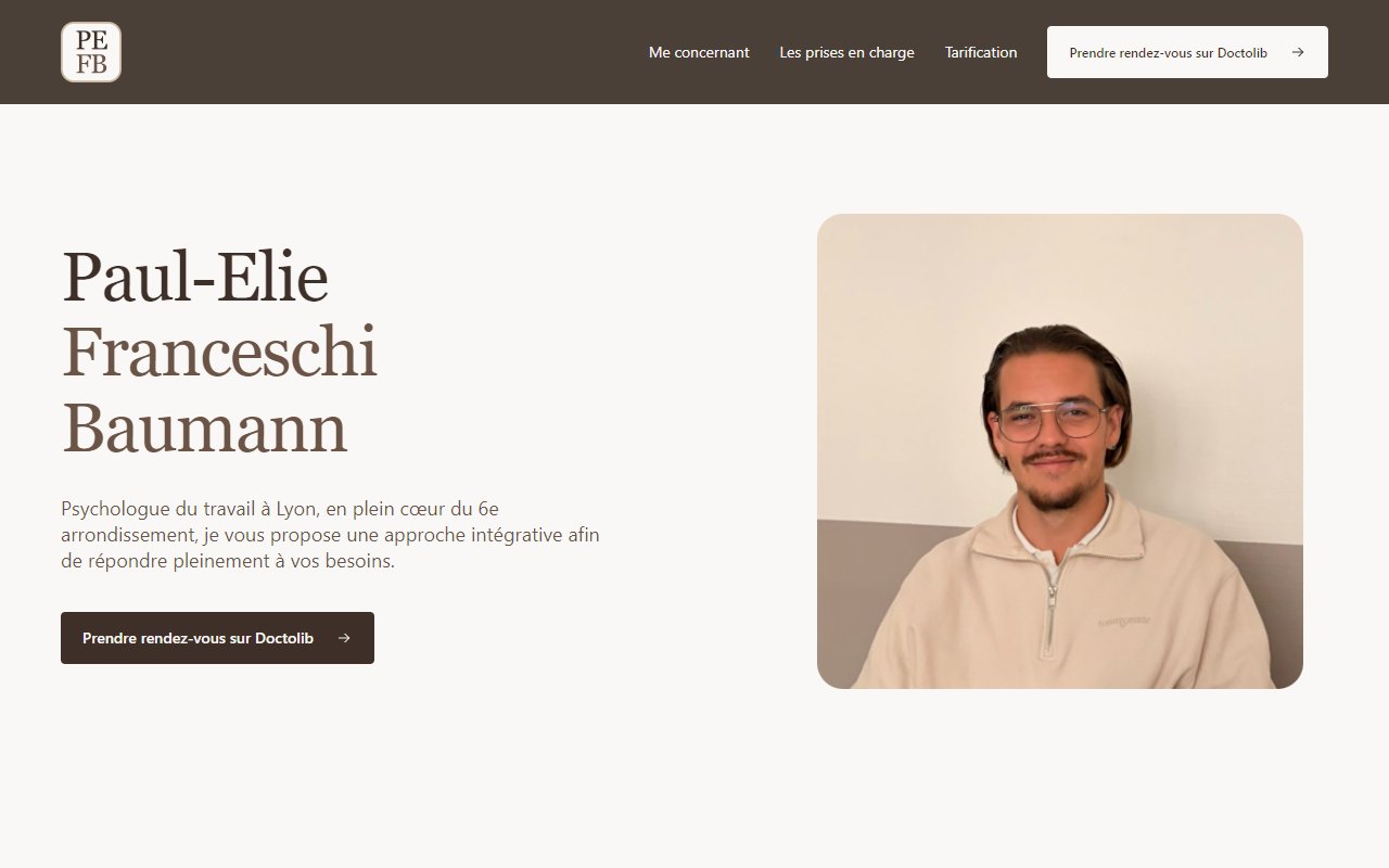 Aperçu du site de Paul-Elie Franceschi Baumann, psychologue du travail à Lyon